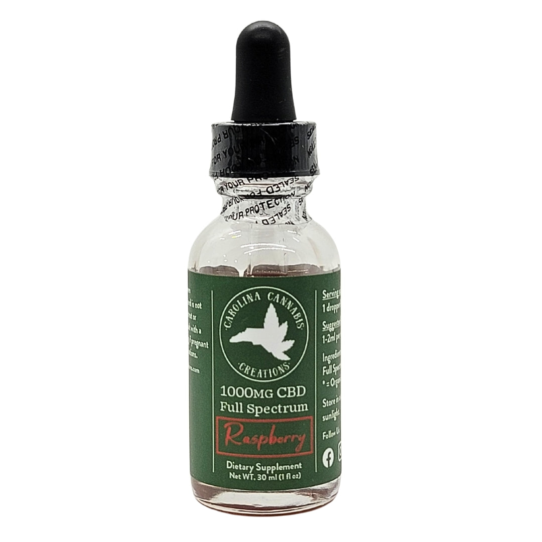 Full Spectrum 1000mg CBD oil | Raspberry | Carolina Cannabis Creations ...